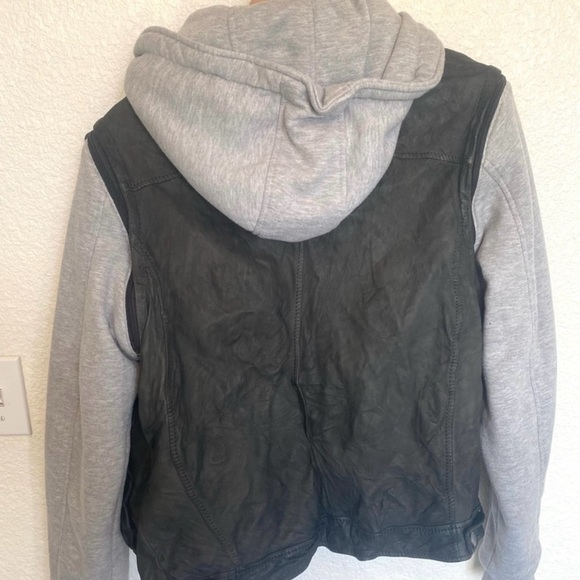 Mauritius Women's 2 Toned 100% Lambs Leather Large Zip Jacket Bomber Motorcycle - Picture 2 of 4